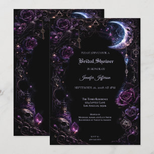 convite de chá de noiva Floral Gothic Halloween