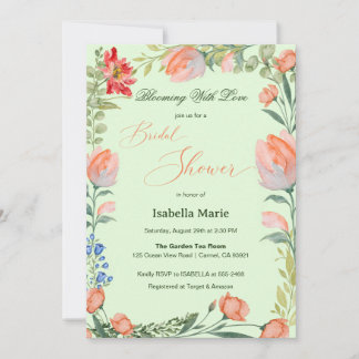 Convite de Chá de Noiva Floral Jardim Romântico