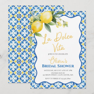 Convite de Chá de Noiva Floral Limão La Dolce Vita