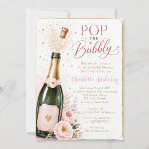 Convite de Chá de Noiva Floral Pop The Bubbly