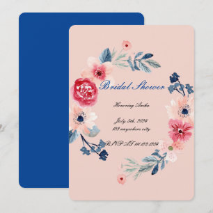 Convite de chá de noiva floral rosa