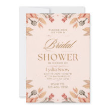 Convite de Chá de Noiva Floral Rosa Elegante com