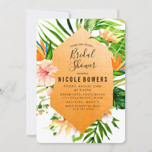 Convite de Chá de Noiva Floral Tropical