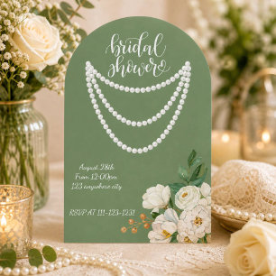 convite de chá de noiva floral verde