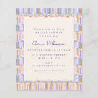 Convite de Chá de Noiva Groovy Periwinkle Econômic