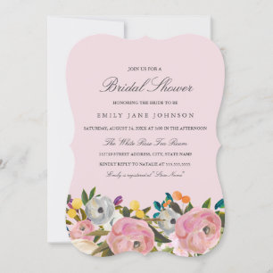 Convite de Chá de Noiva Jardim Floral Rosa