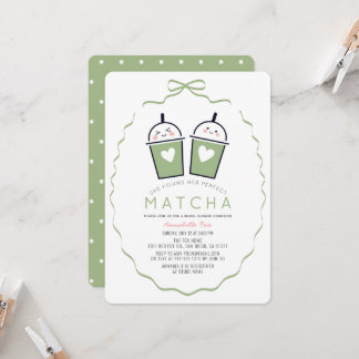 Convite de Chá de Noiva Kawaii Arco de Matcha Perf