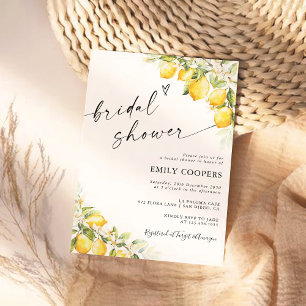 Convite de Chá de Noiva Limão Verde Cítrico