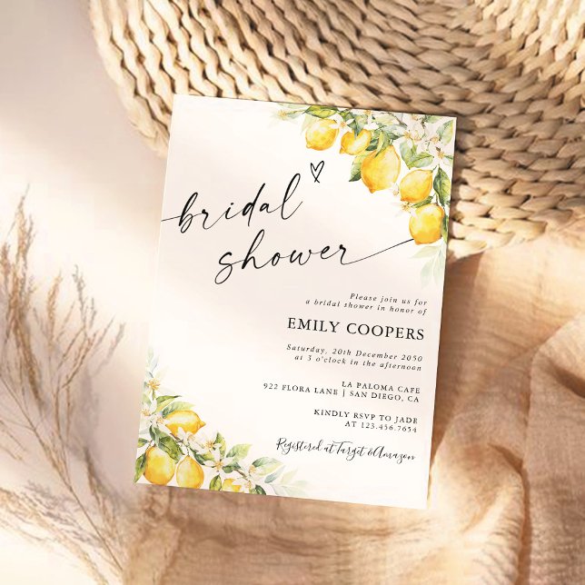 Convite de Chá de Noiva Limão Verde Cítrico (Criador carregado)