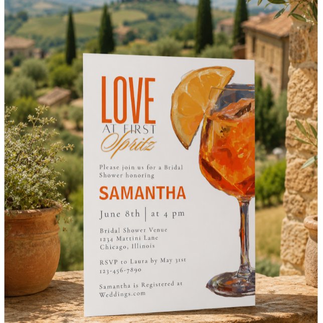 Convite de Chá de Noiva Love at First Spritz (Criador carregado)