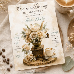 Convite de Chá de Noiva Love Is Brewing