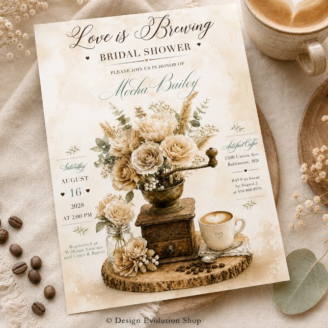 Convite de Chá de Noiva Love Is Brewing  (Criador carregado)