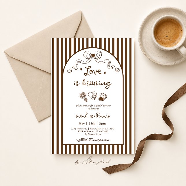 Convite de Chá de Noiva Love is Brewing (Criador carregado)