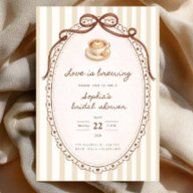 Convite de Chá de Noiva Love Is Brewing | Café