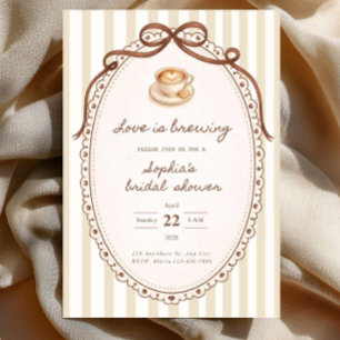 Convite de Chá de Noiva Love Is Brewing Café