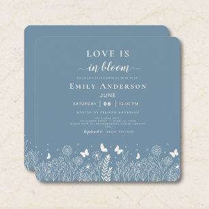 Convite de Chá de Noiva Love Is in Bloom Dusty Blu