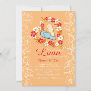 Convite de Chá de Noiva Luau de Amor Aloha