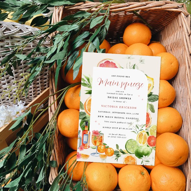 Convite de Chá de Noiva Main Squeeze Citrus (Criador carregado)