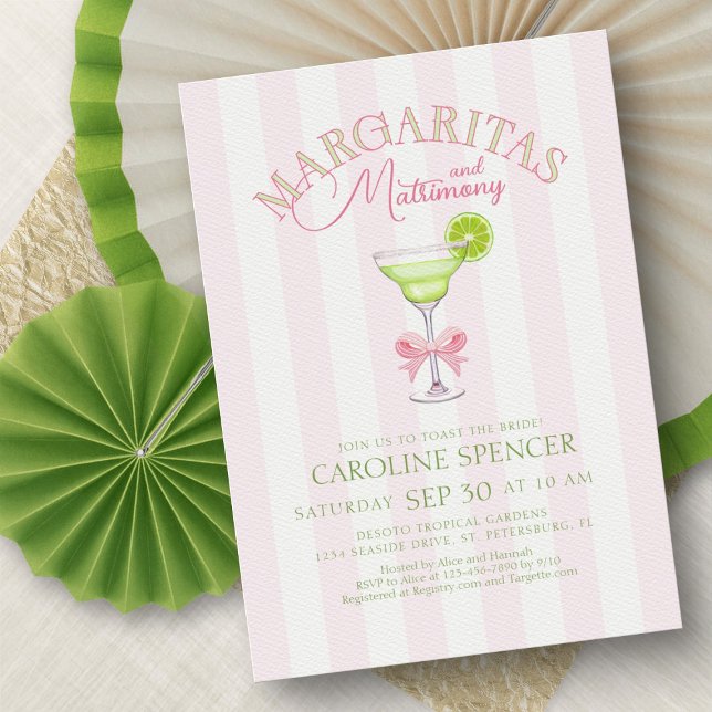 Convite de Chá de Noiva Margaritas Matrimônio (Criador carregado)
