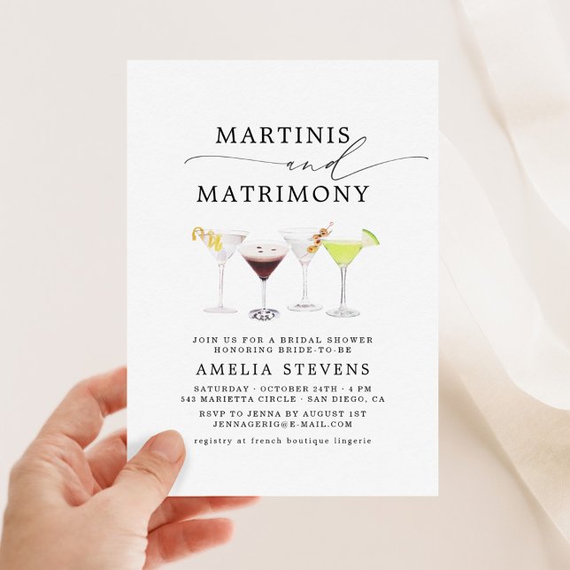 Convite de Chá de Noiva Martinis & Matrimony (Criador carregado)