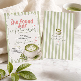 Convite de Chá de Noiva Matcha Chá Verde