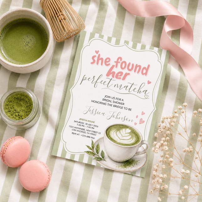 Convite de Chá de Noiva Matcha Chá Verde (Criador carregado)
