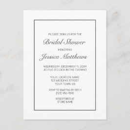 Convite de Chá de Noiva Minimalista Branco