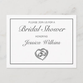 Convite de Chá de Noiva Minimalista Branco