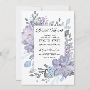 Convite de Chá de Noiva Moody Purple Blooms
