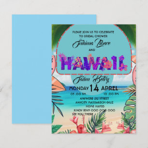 Convite de Chá de Noiva na Praia Modelo , Tropica