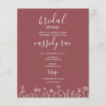 Convite de Chá de Noiva Orçamento Boho Flor Flyer