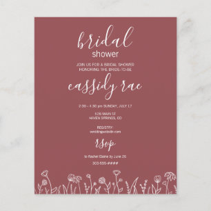 Convite de Chá de Noiva Orçamento Boho Flor Flyer