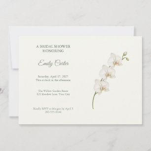 Convite de Chá de Noiva Orquídea Branca Minimalist