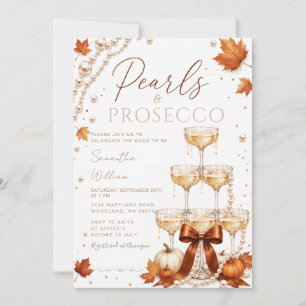 Convite de Chá de Noiva Pérolas & Prosecco de Outo