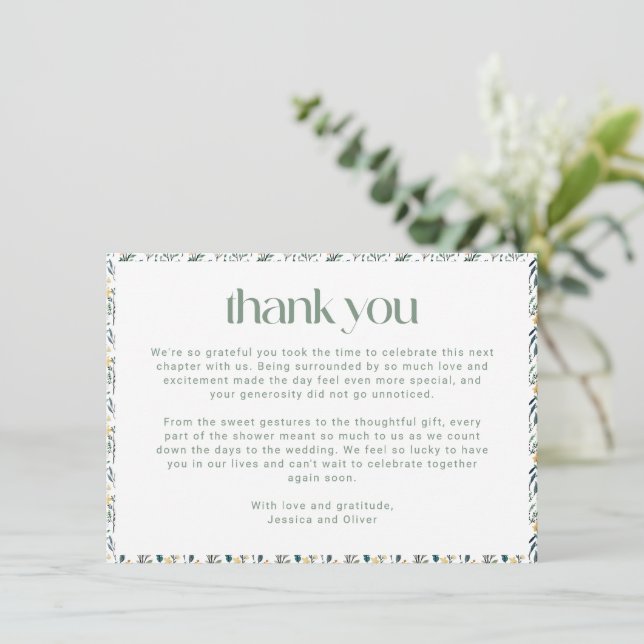 Convite de Chá de Noiva Personalizado Boho Wildflo (Em pé/Frente)