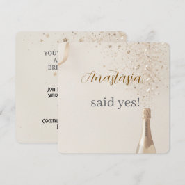 Convite de Chá de Noiva Personalizado Ela Disse Si