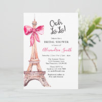Convite de Chá de Noiva Pink Paris
