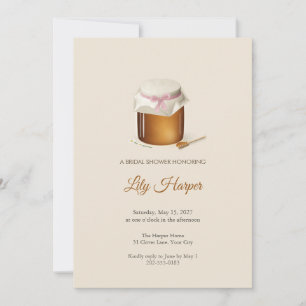 Convite de Chá de Noiva Pote de Mel e Colherzinha