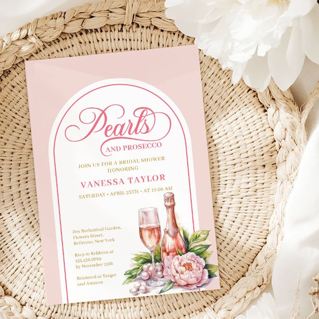 Convite de Chá de Noiva Rosa e Dourado Moderno (Modern Blush and Gold Bridal Shower Invitation)