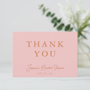 Convite de Chá de Noiva Rosa Minimalista Caligrafi