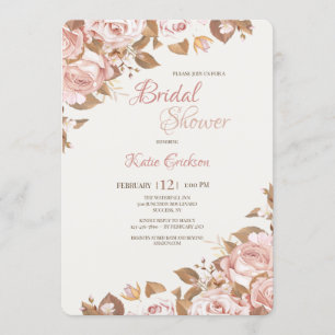 Convite de Chá de Noiva Rose Splendor