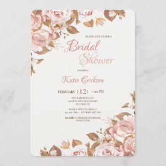 Convite de Chá de Noiva Rose Splendor