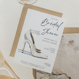 Convite de Chá de Noiva Sapatos de Noiva Elegantes