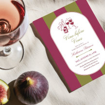 Convite de Chá de Noiva Vino Before Vows