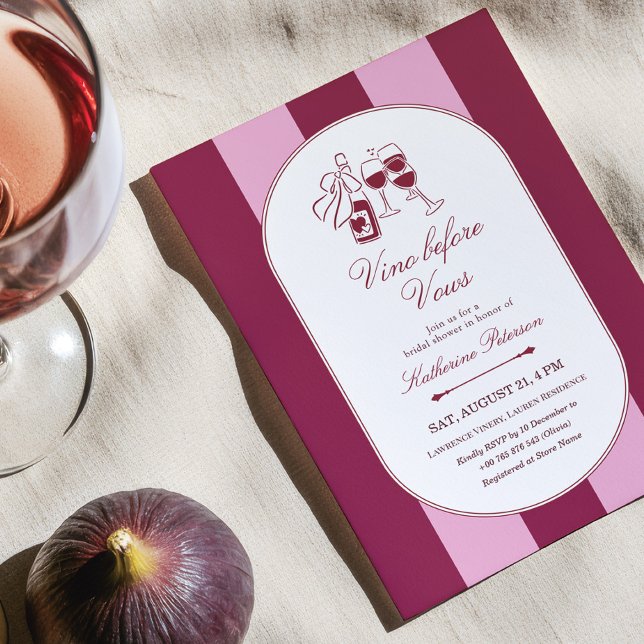 Convite de Chá de Noiva Vino Before Vows (Criador carregado)