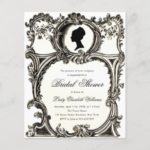 Convite de Chá de Noiva Vintage Orçamento Rococó R