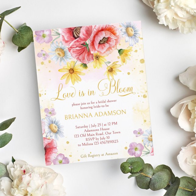 Convite de chá de panela de papoila de margarida s (Criador carregado)