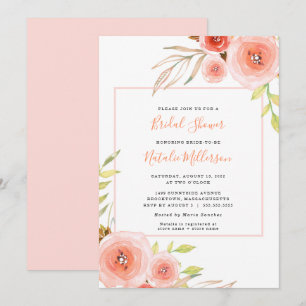 Convite de chá de panela floral cor-de-rosa Trendy