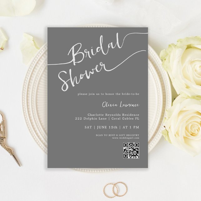 Convite de Chá de panela QR de Script Manuscrito (Criador carregado)