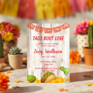 Convite de Chá de Panela Rustic Taco ‘Bout Love